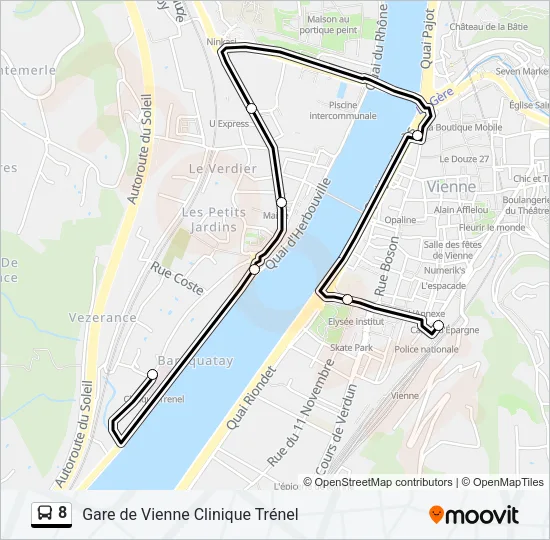 8 Bus Line Map