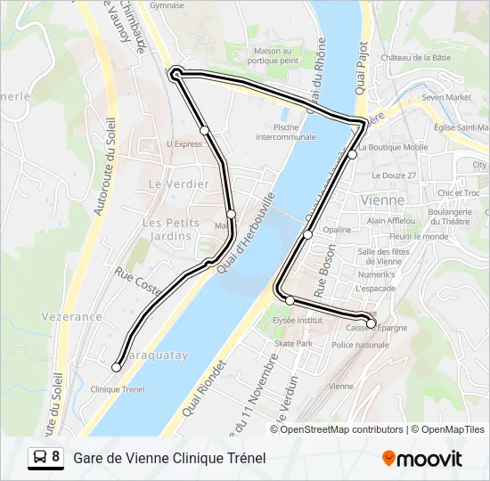 8 Bus Line Map