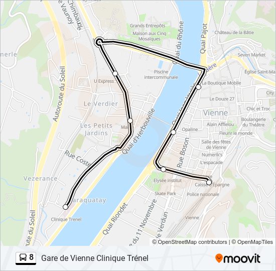 8 bus Line Map