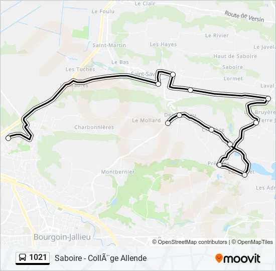 1021 Bus Line Map