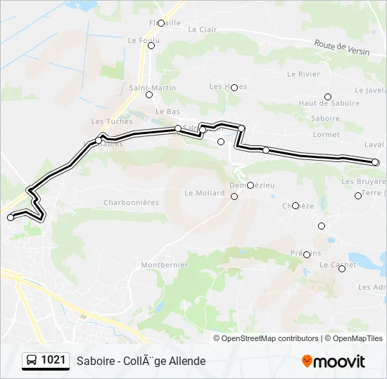 1021 Bus Line Map