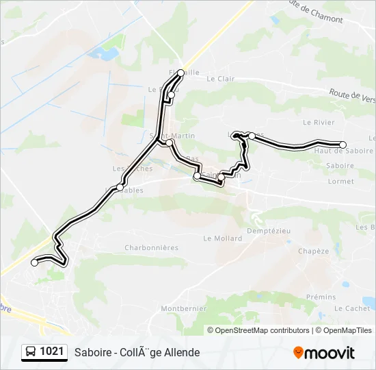 1021 Bus Line Map