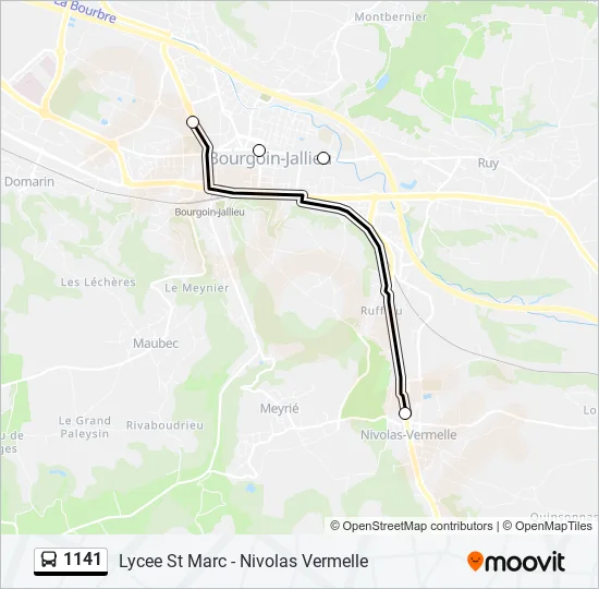 1141 Bus Line Map