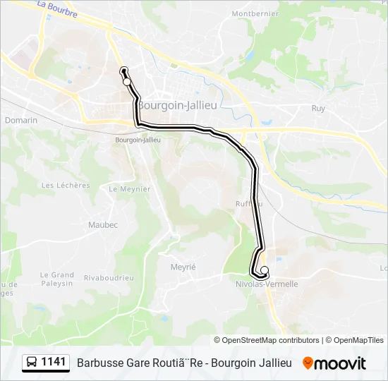 1141 Bus Line Map