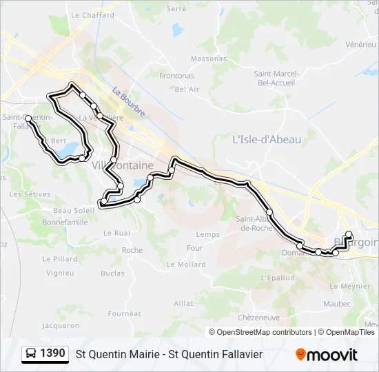 1390 Bus Line Map