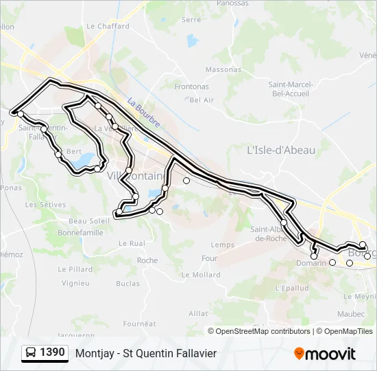 1390 Bus Line Map