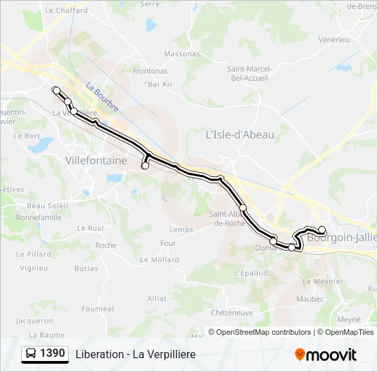 1390 Bus Line Map