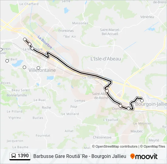 1390 Bus Line Map