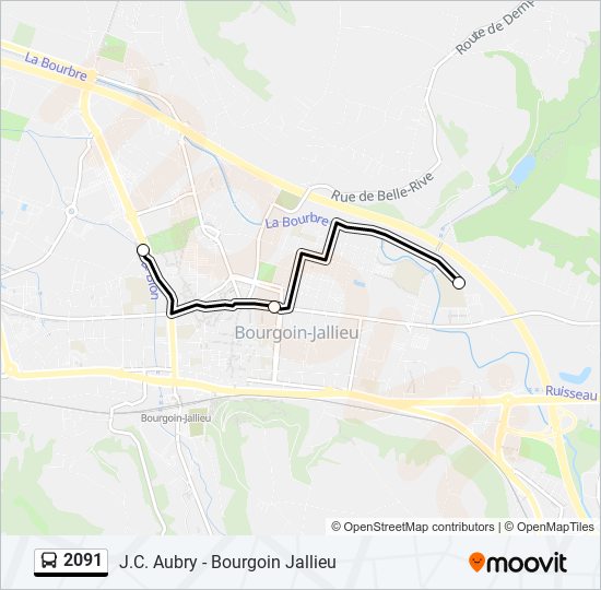 2091 bus Line Map