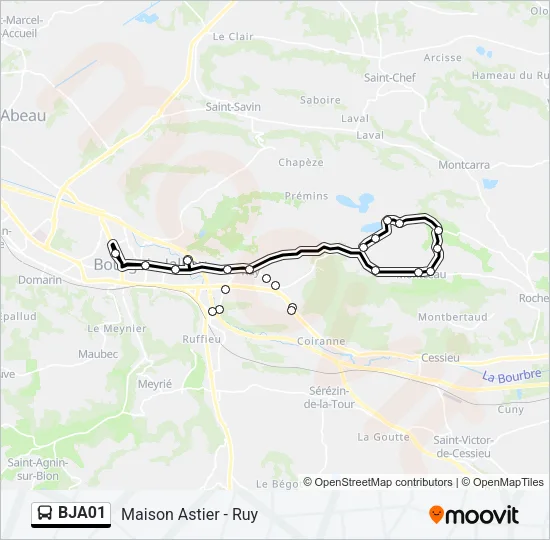 BJA01 Bus Line Map