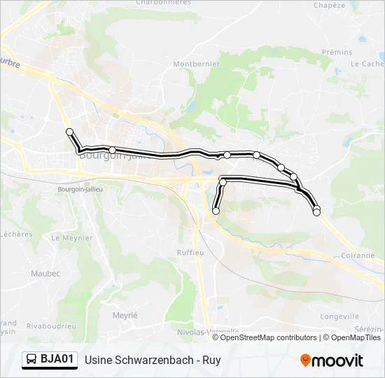 BJA01 Bus Line Map