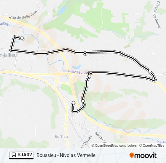 Mapa de BJA02 de autobús