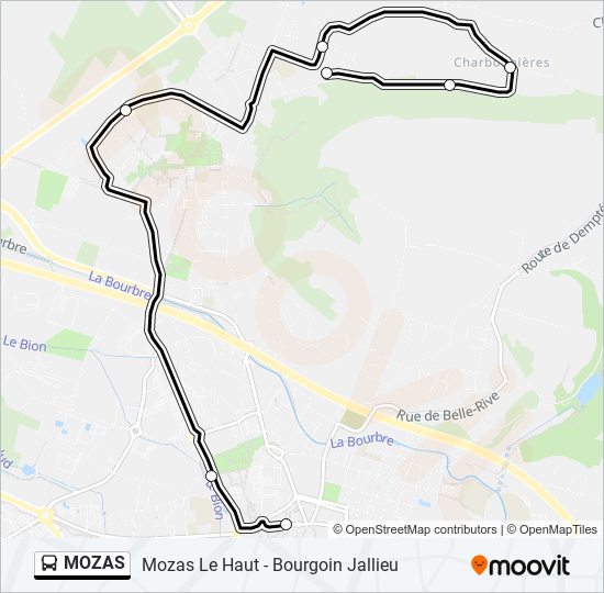 Mapa de MOZAS de autobús