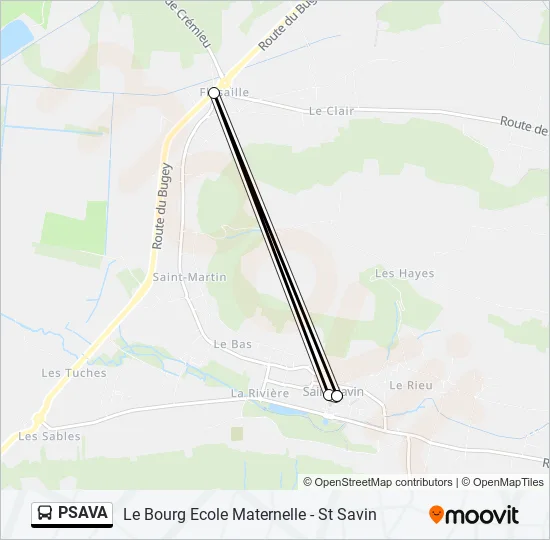 PSAVA Bus Line Map