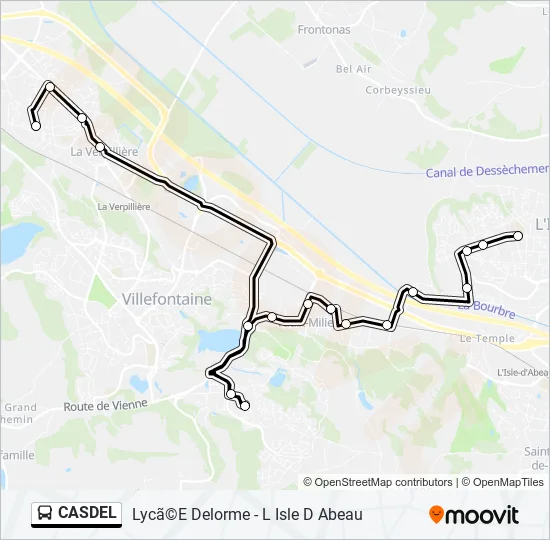 CASDEL Bus Line Map
