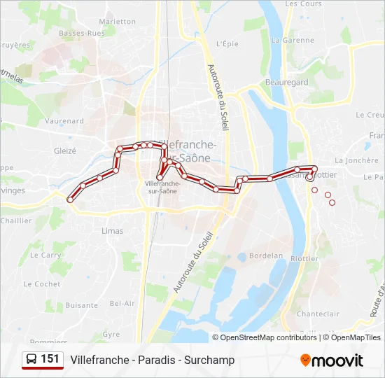 151 Bus Line Map