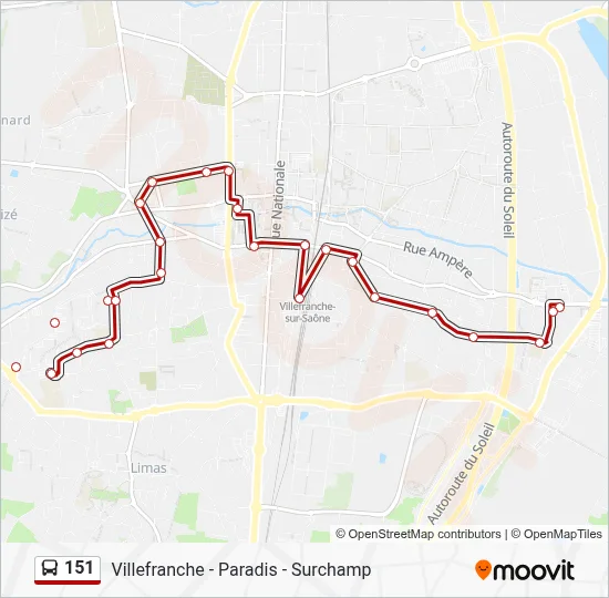 151 Bus Line Map