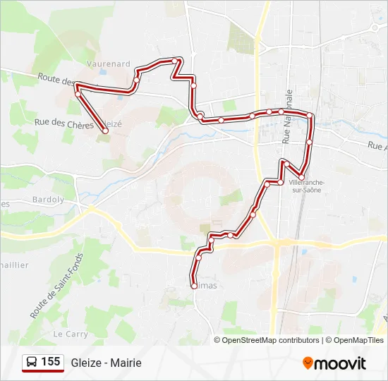 155 Bus Line Map