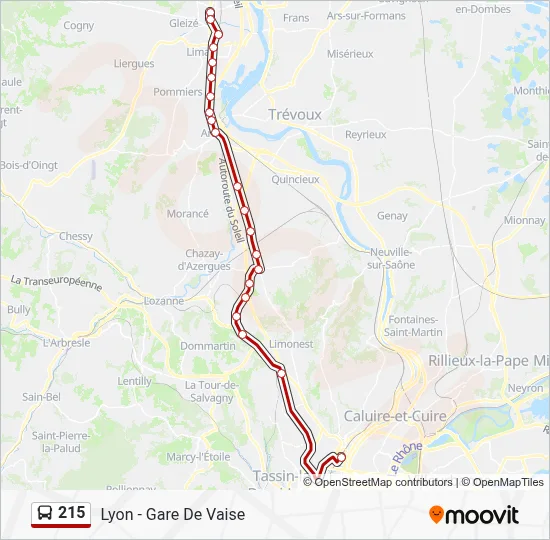 215 Itinéraire: Horaires, Arrêts & Plan - Lyon - Gare De Vaise (mis à jour)