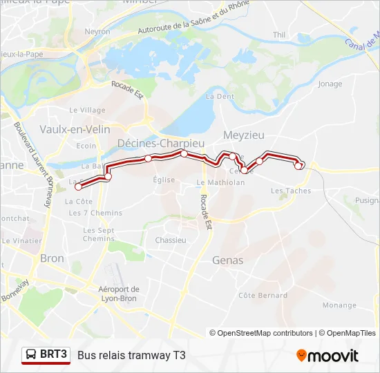 BRT3 Bus Line Map
