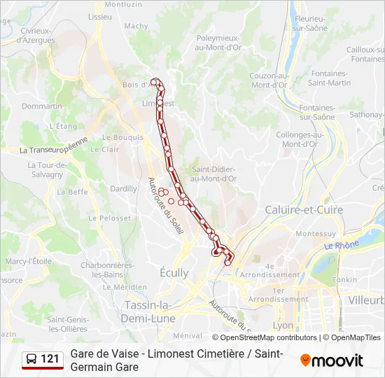 121 Bus Line Map