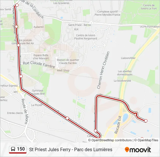 150 Bus Line Map