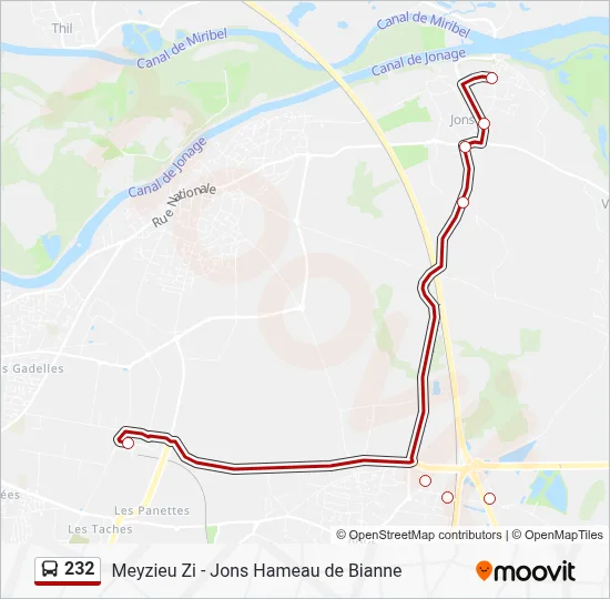 232 Bus Line Map