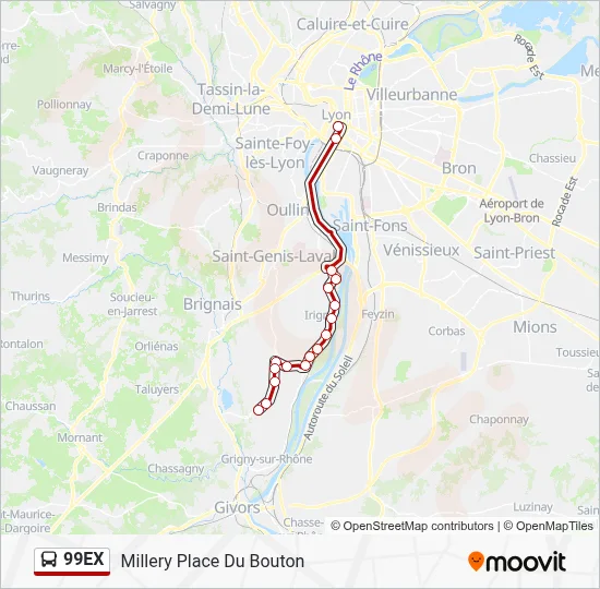 99EX Bus Line Map