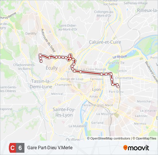 Mapa de C6 de autobús