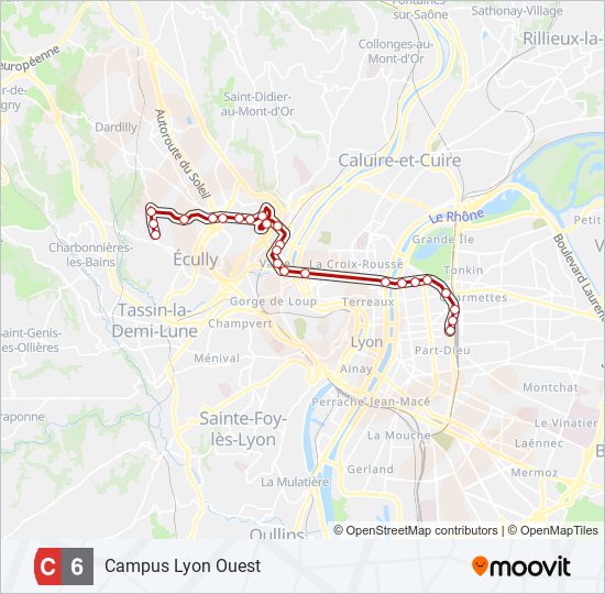 Mapa de C6 de autobús