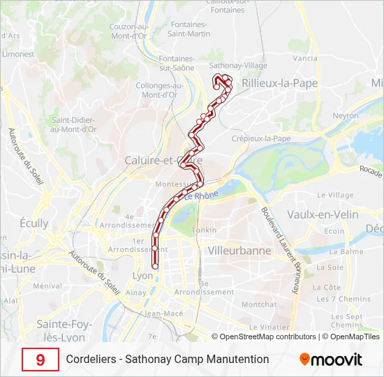9 Bus Line Map