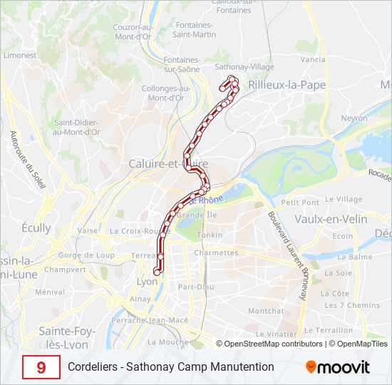 9 bus Line Map