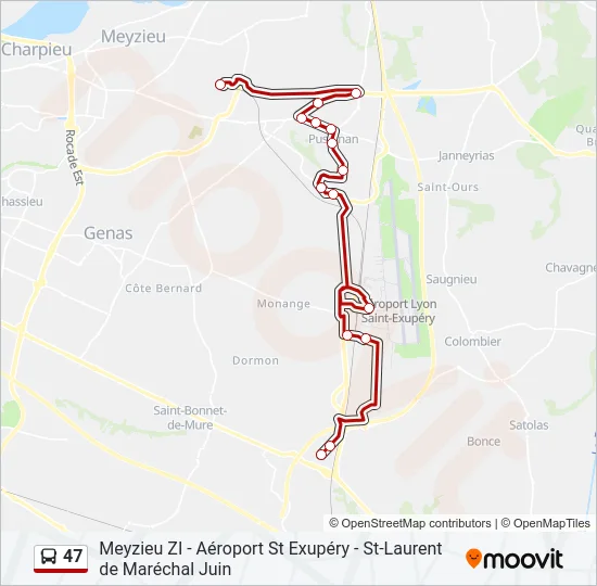 47 Bus Line Map