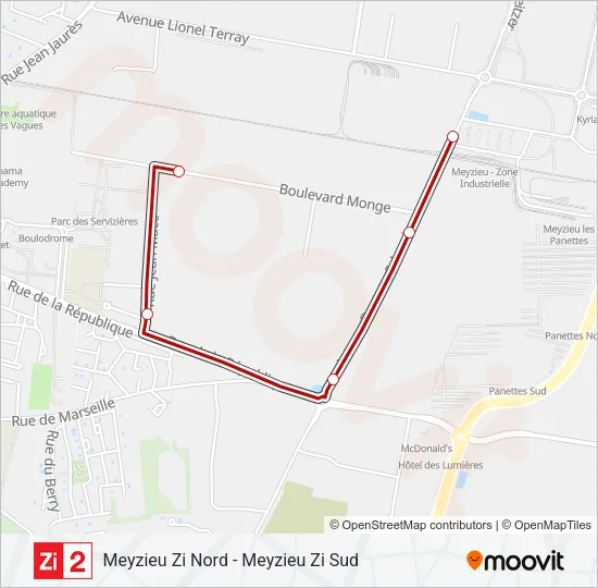 ZI2 Bus Line Map