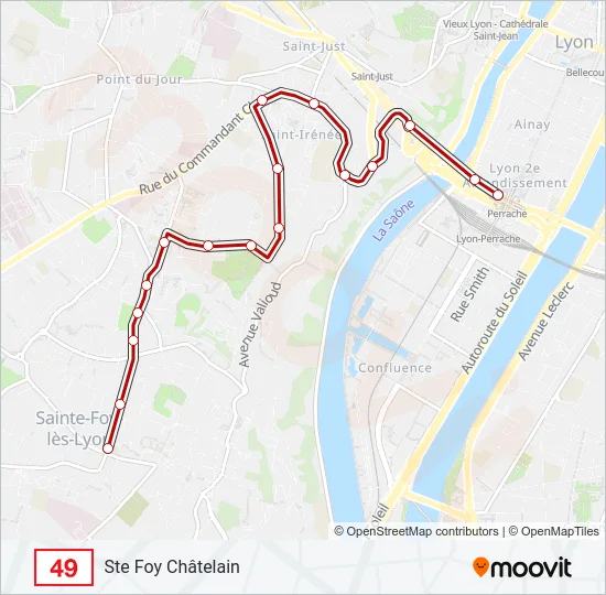 49 Bus Line Map