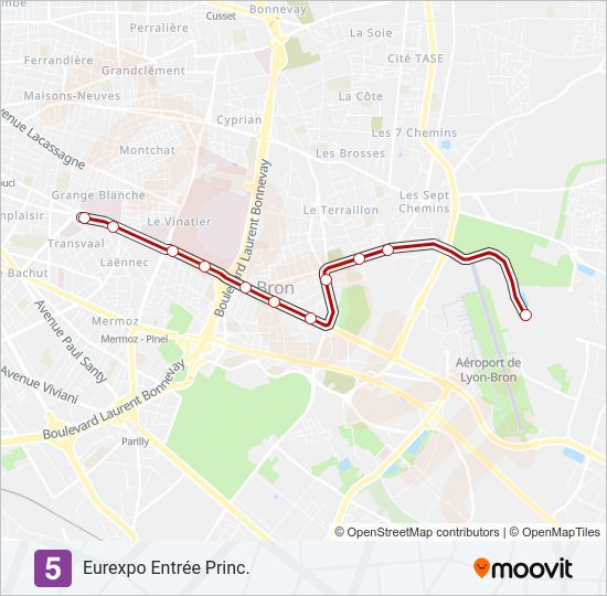 Mapa de T5 de tren ligero