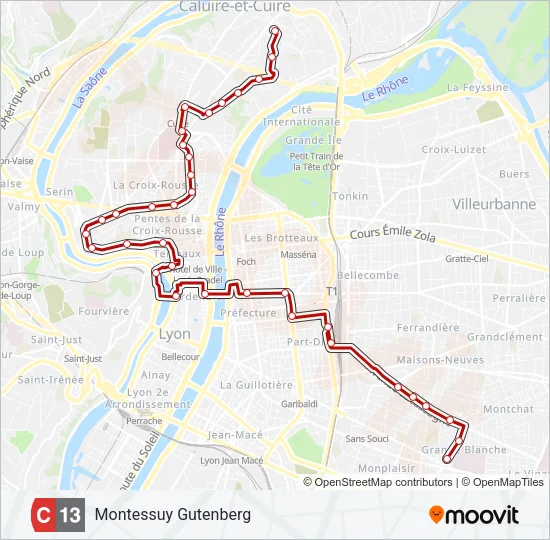 C13 Bus Line Map
