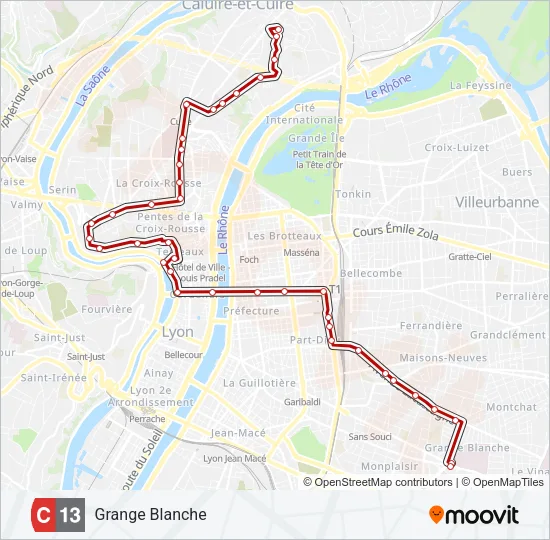 C13 Bus Line Map