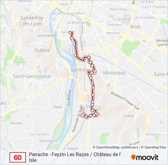 60 bus Line Map