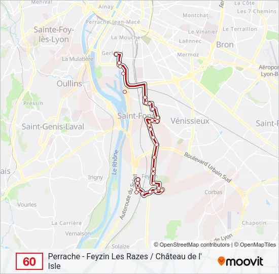 60 Bus Line Map