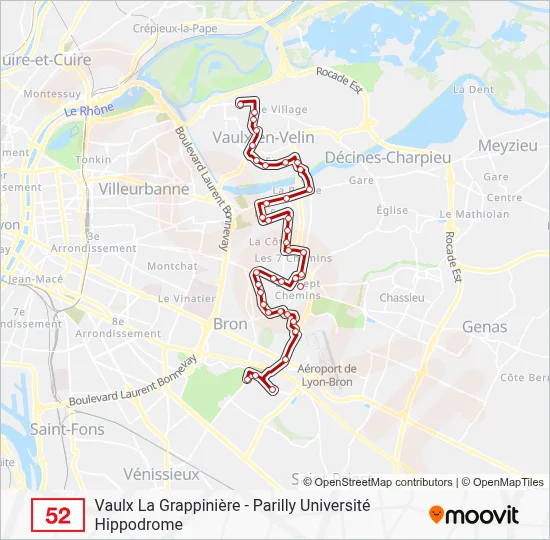 52 Bus Line Map