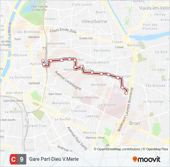 C9 Bus Line Map