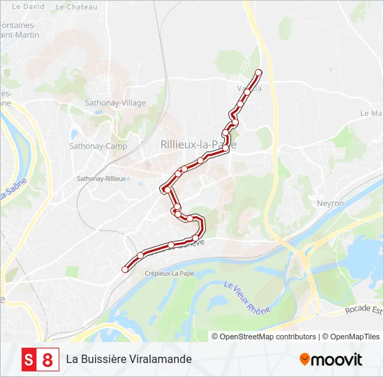 S8 Bus Line Map