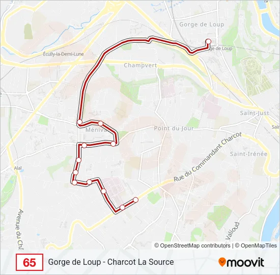 65 Bus Line Map