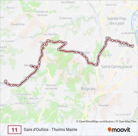 11 bus Line Map