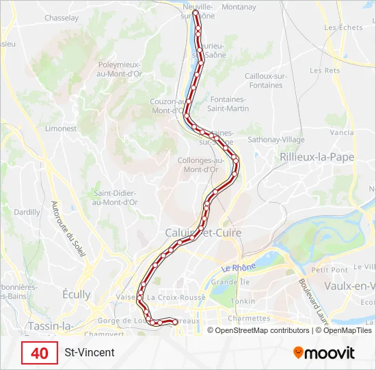 40 Bus Line Map