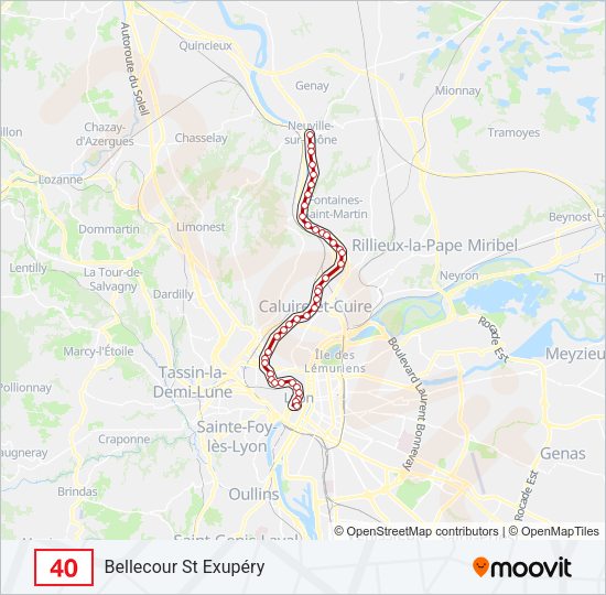 40 Bus Line Map