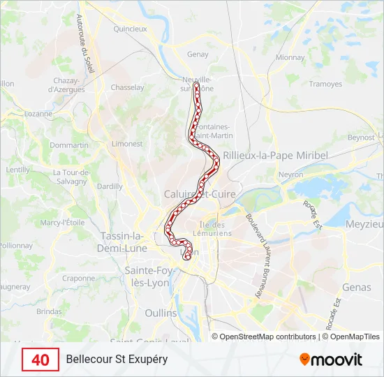 40 Bus Line Map