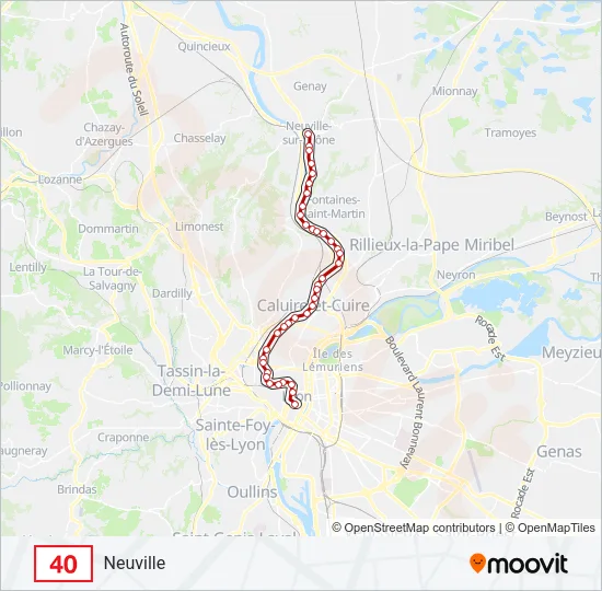 40 Bus Line Map