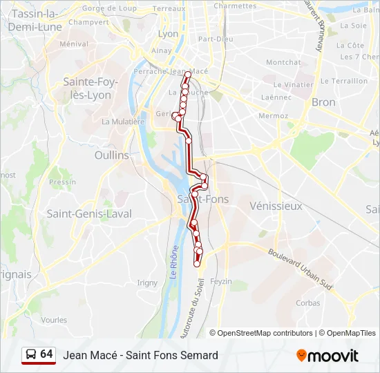64 Bus Line Map